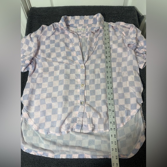 We the Free Oversized Pink & Purple Checkered Button Down Shirt- Size XS up to L - Picture 5 of 5